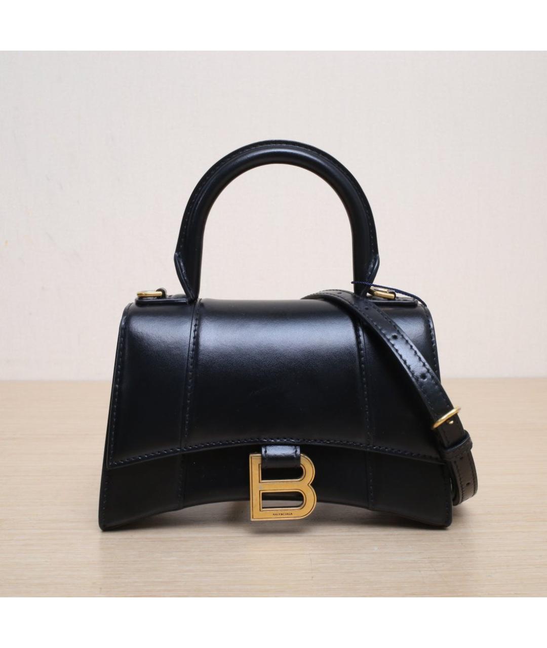 BALENCIAGA Черная кожаная сумка через плечо, фото 3