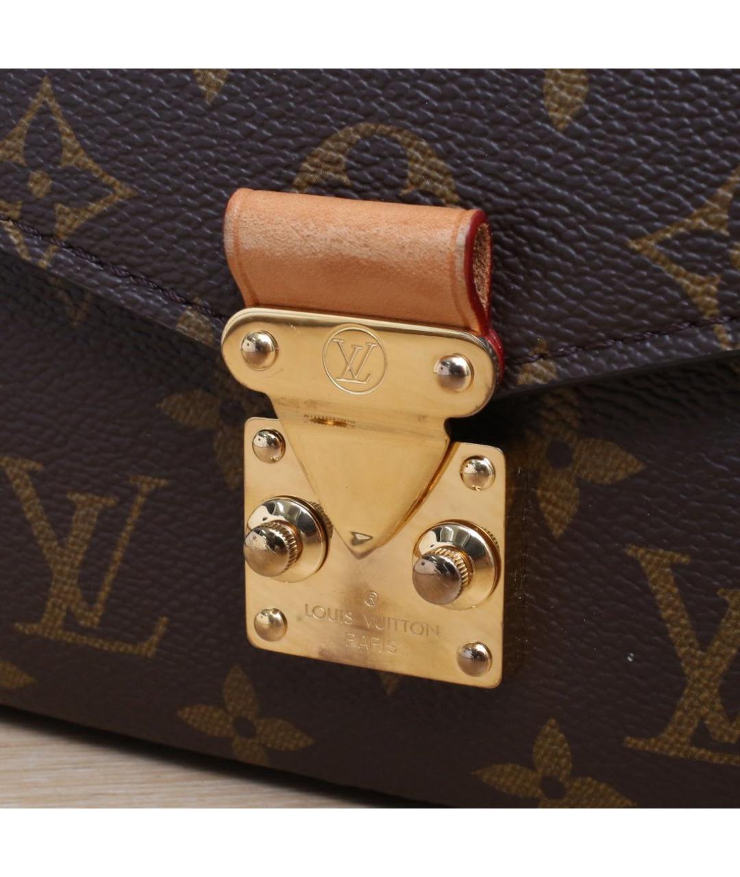 LOUIS VUITTON Коричневая кожаная сумка через плечо, фото 7