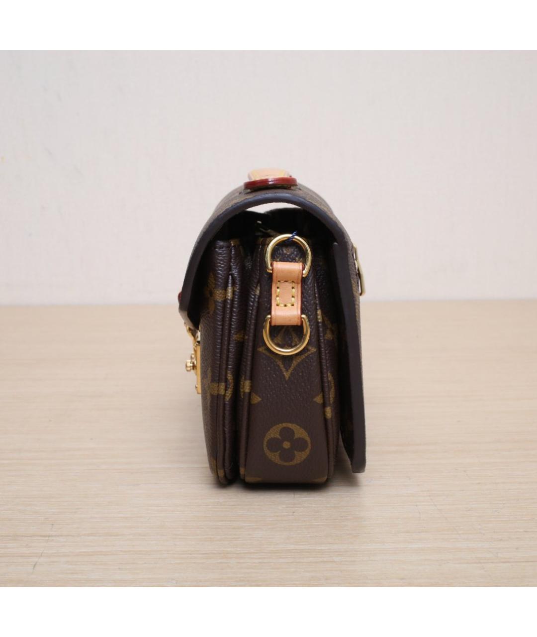 LOUIS VUITTON Коричневая кожаная сумка через плечо, фото 5