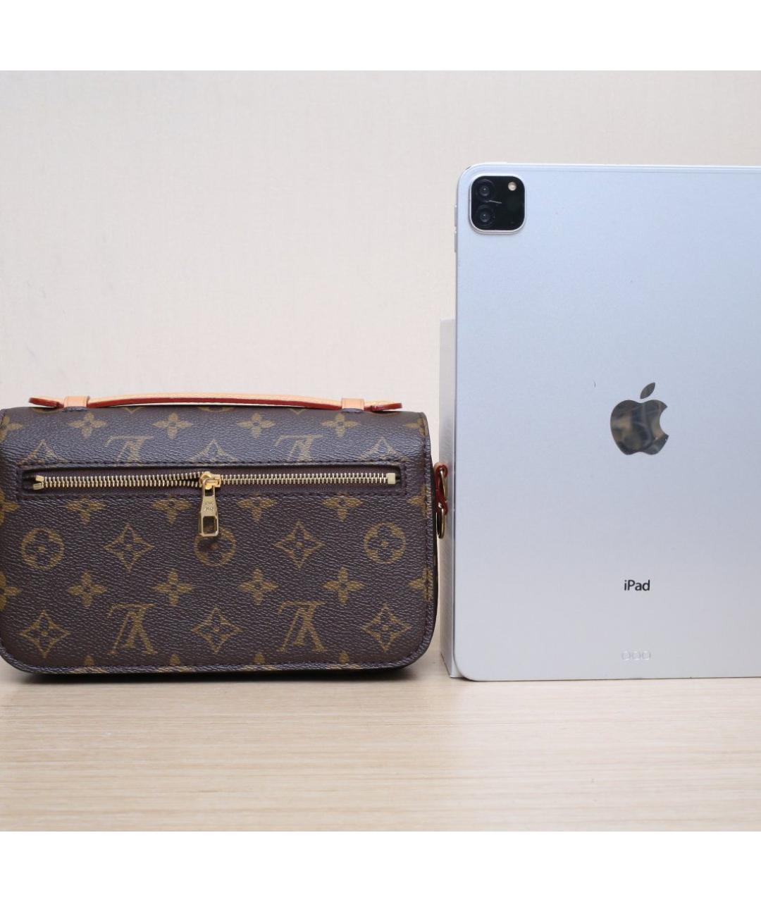 LOUIS VUITTON Коричневая кожаная сумка через плечо, фото 6
