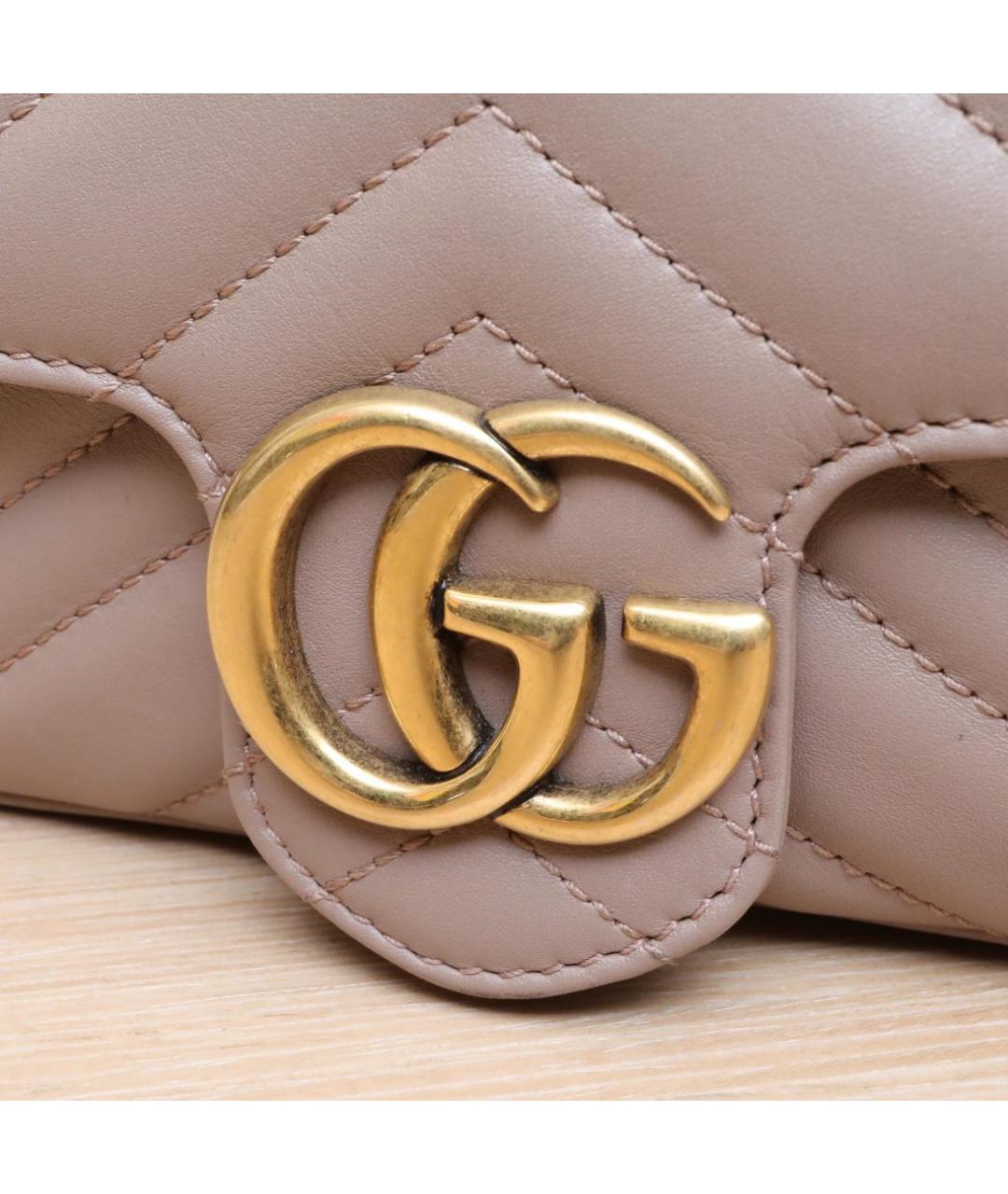 GUCCI Бежевая кожаная сумка через плечо, фото 8