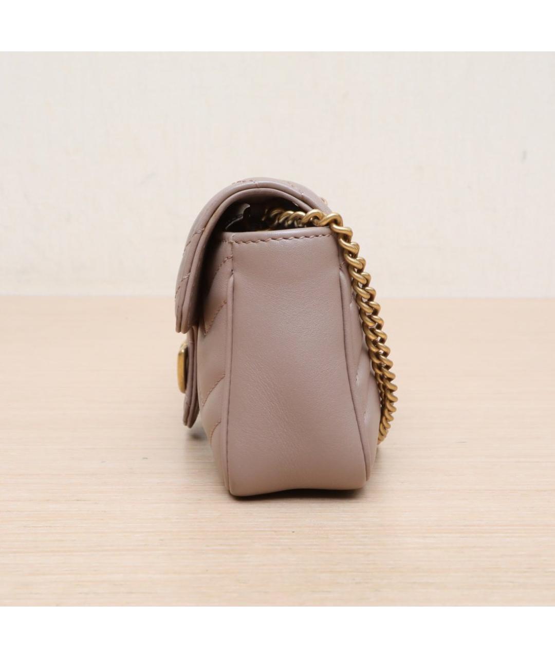 GUCCI Бежевая кожаная сумка через плечо, фото 5