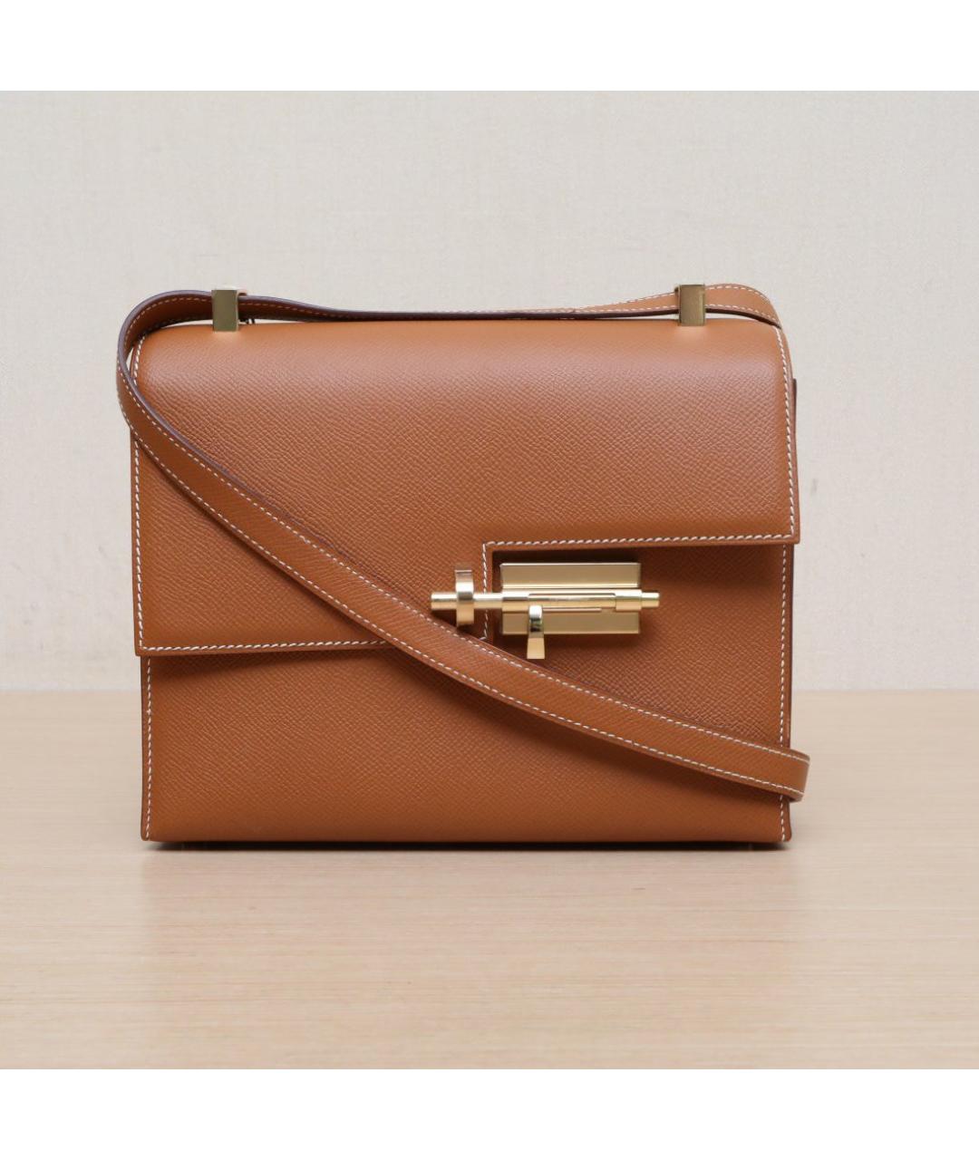 HERMES Коричневая кожаная сумка через плечо, фото 3