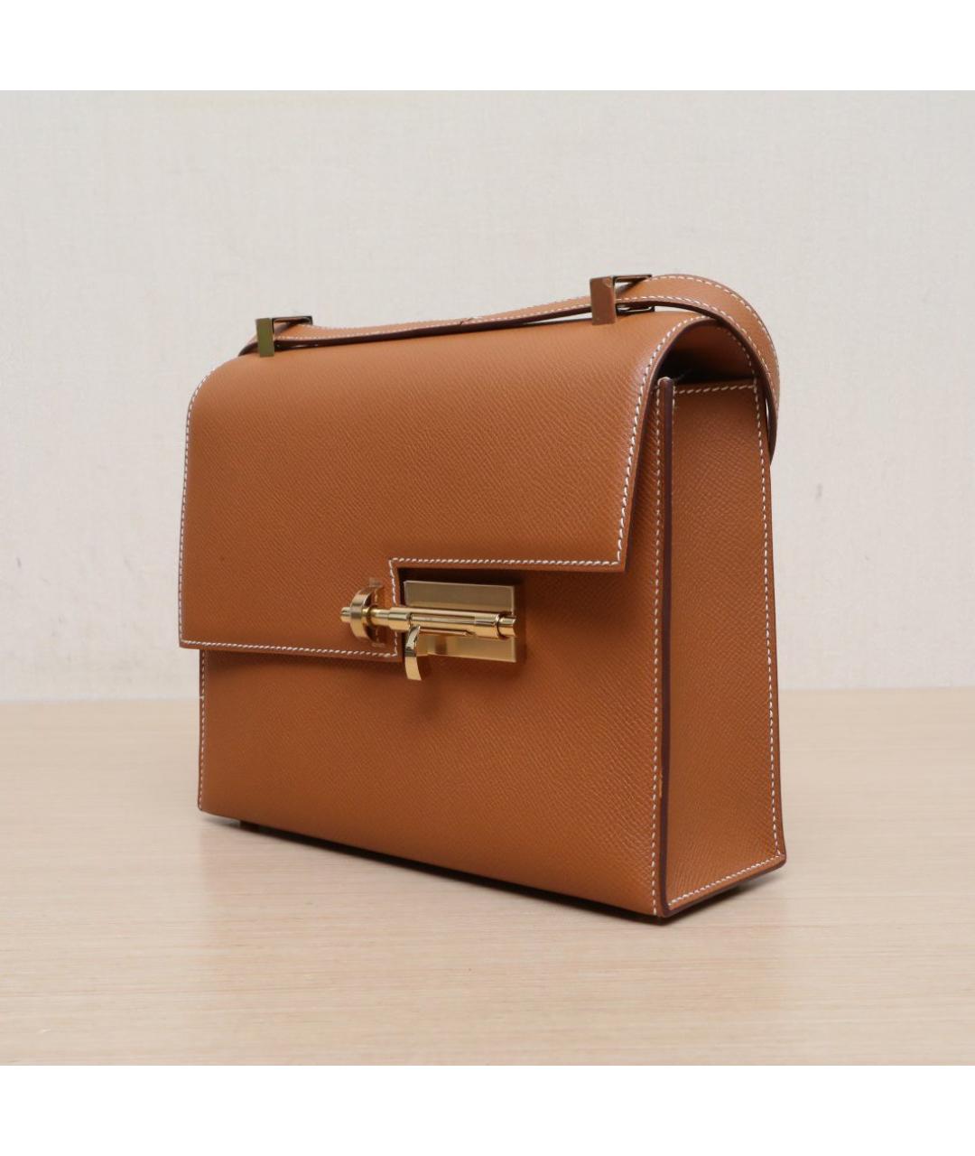 HERMES Коричневая кожаная сумка через плечо, фото 4