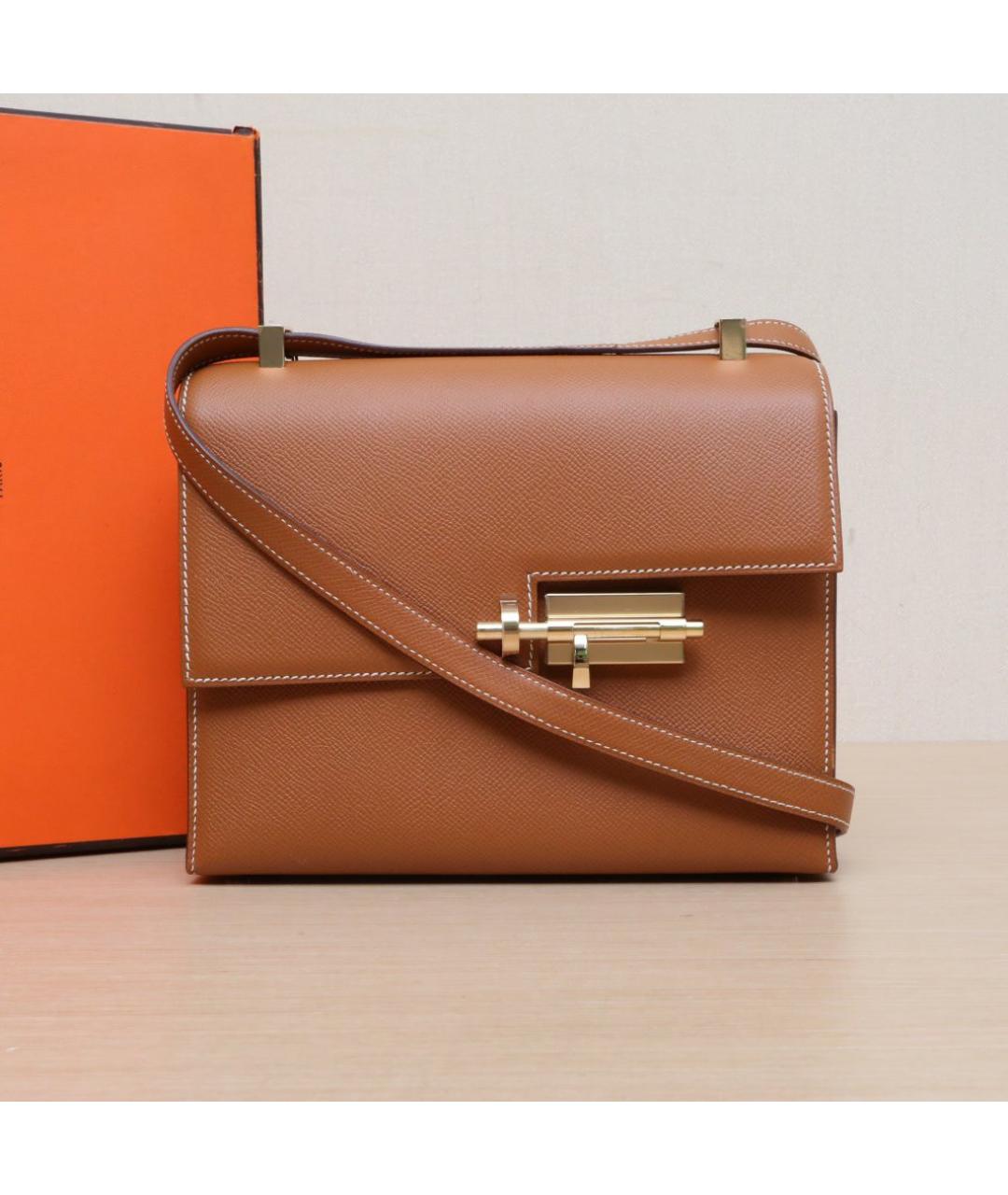 HERMES Коричневая кожаная сумка через плечо, фото 2