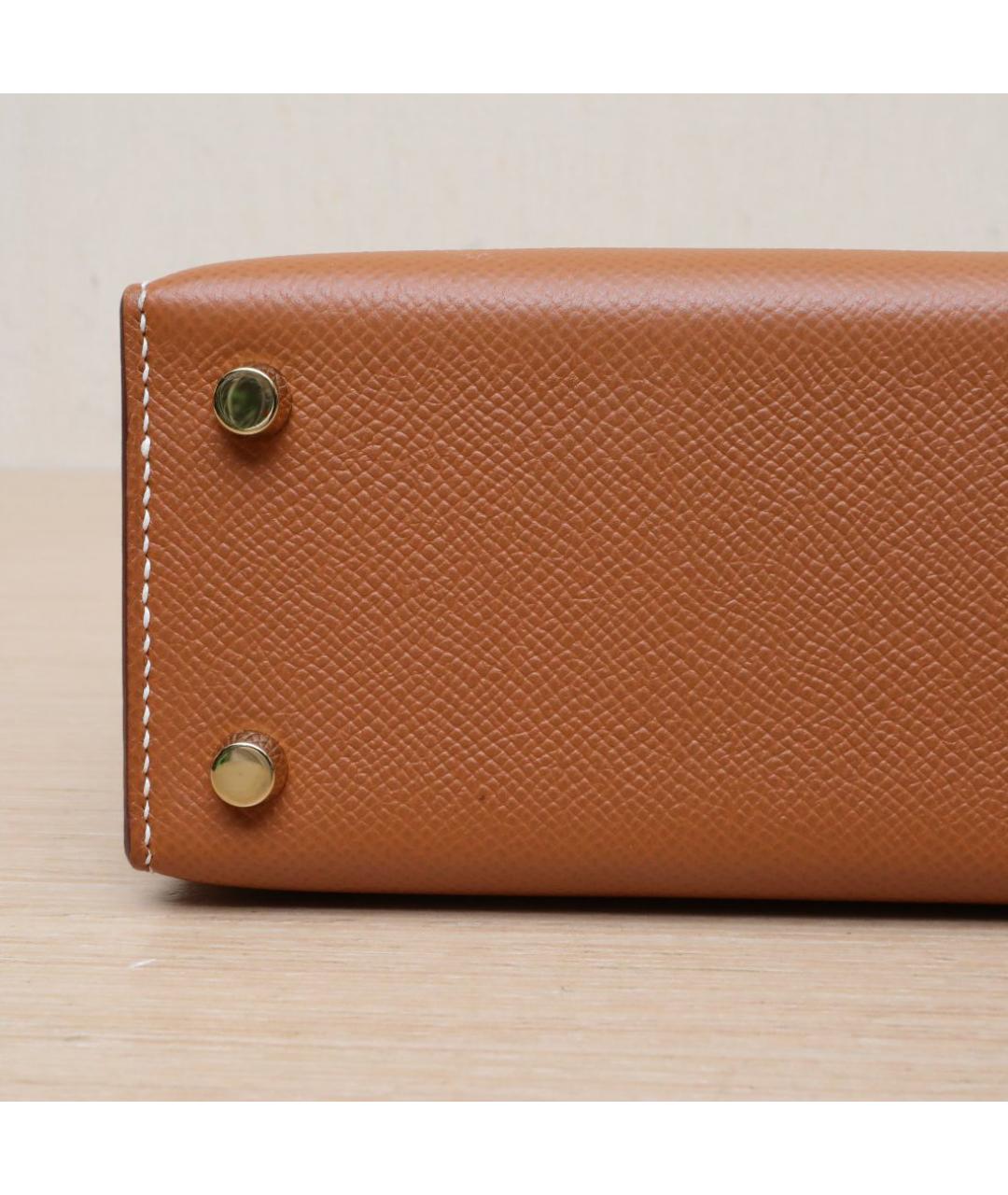 HERMES Коричневая кожаная сумка через плечо, фото 8