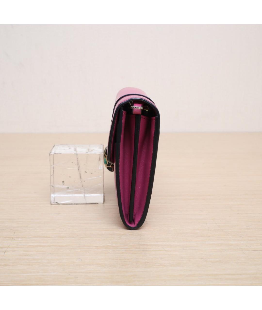 BVLGARI Розовый кожаный кошелек, фото 5