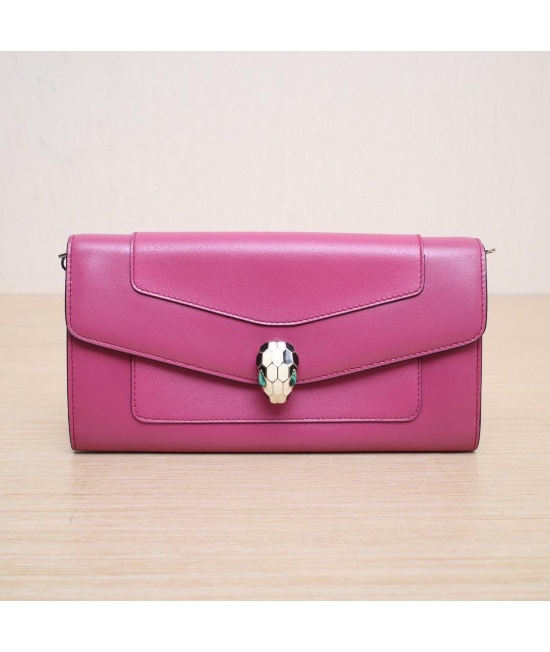 BVLGARI Розовый кожаный кошелек, фото 2