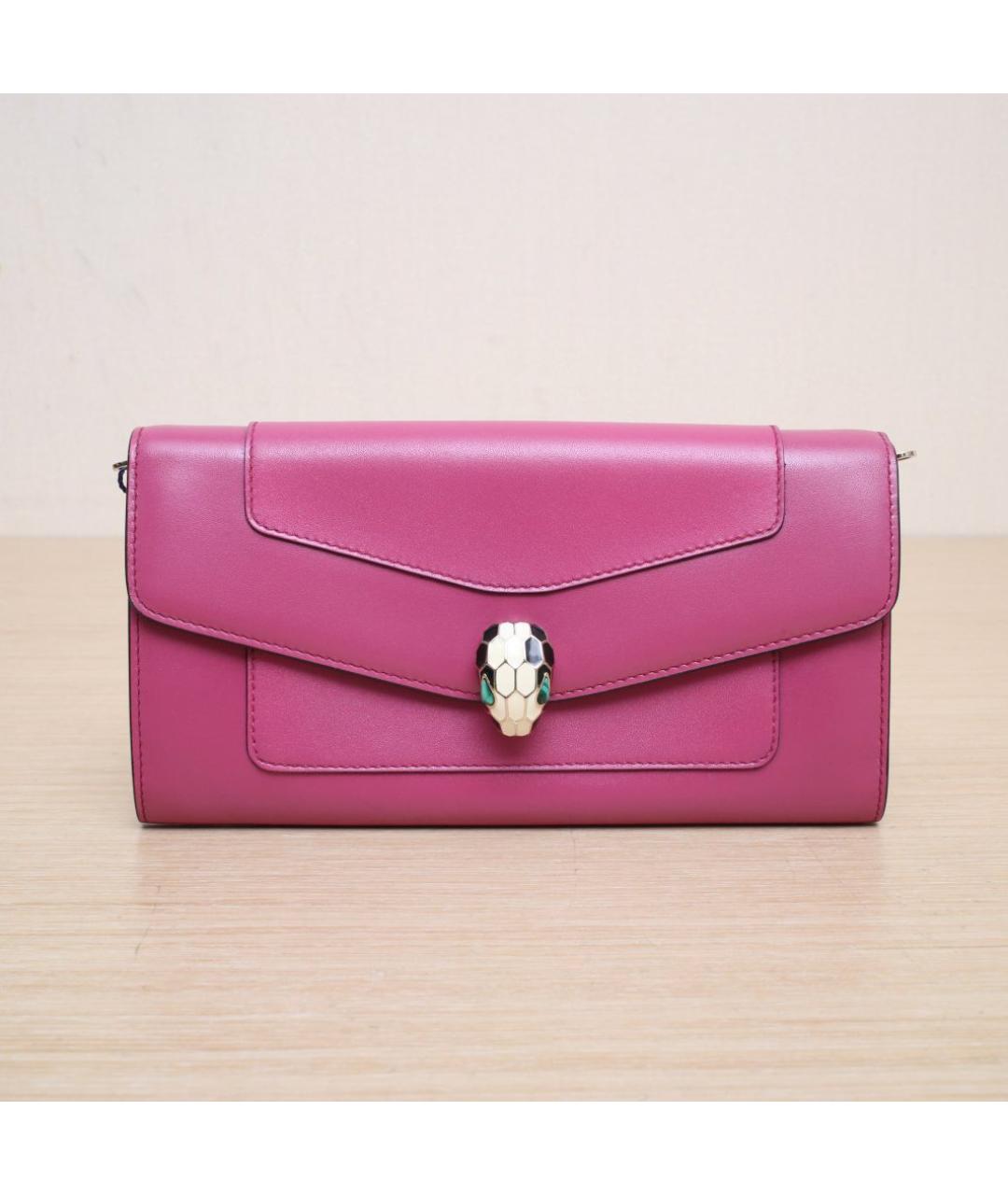 BVLGARI Розовый кожаный кошелек, фото 3