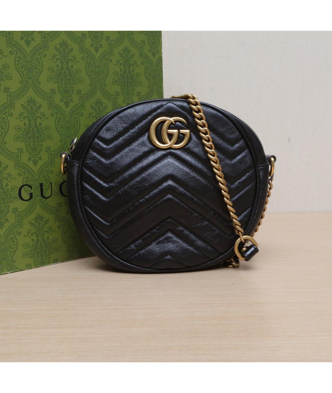 GUCCI Черная кожаная сумка через плечо, фото 2