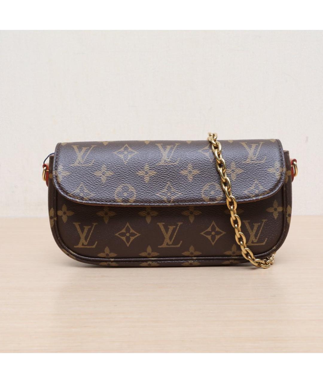 LOUIS VUITTON Коричневая кожаная сумка через плечо, фото 2