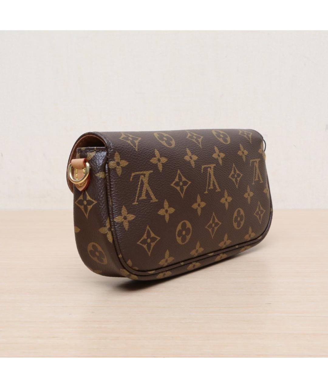 LOUIS VUITTON Коричневая кожаная сумка через плечо, фото 5