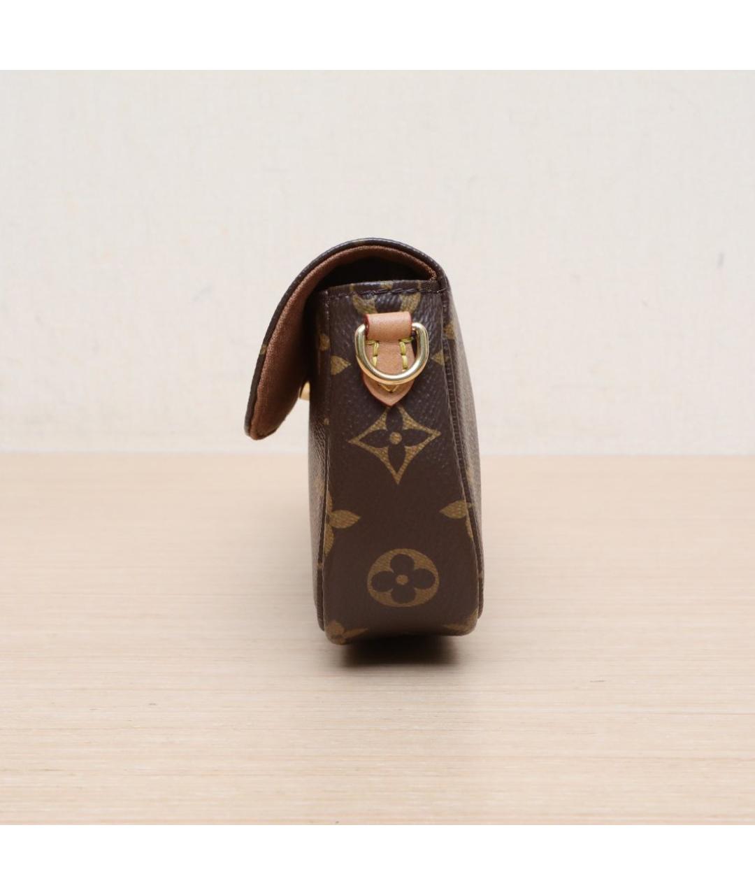 LOUIS VUITTON Коричневая кожаная сумка через плечо, фото 4