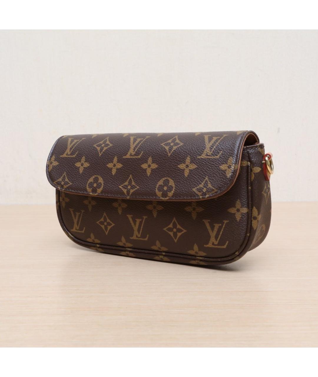 LOUIS VUITTON Коричневая кожаная сумка через плечо, фото 3