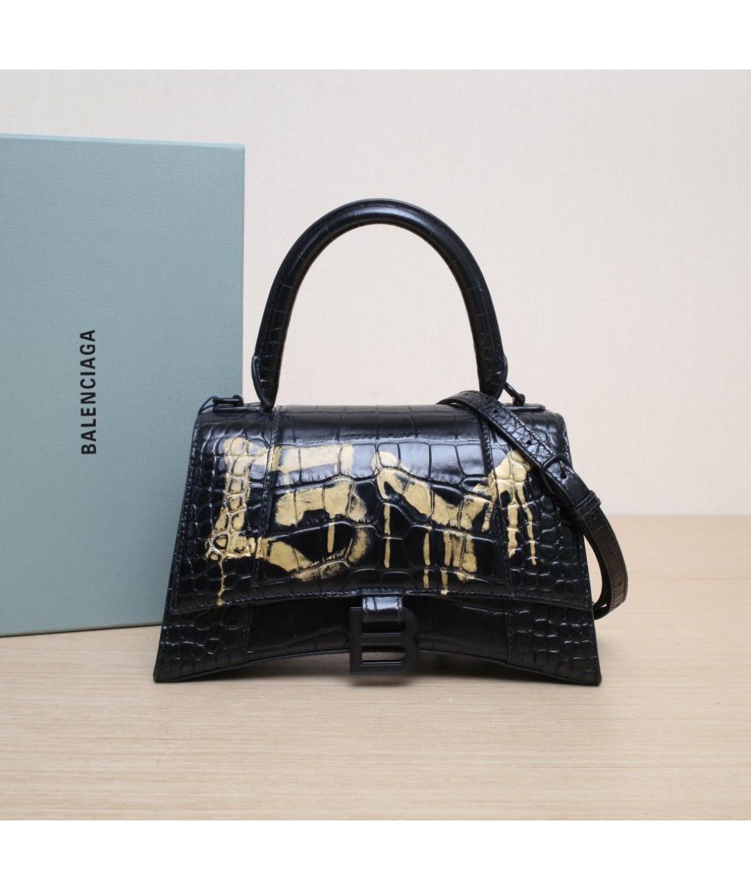 BALENCIAGA Черная кожаная сумка через плечо, фото 2
