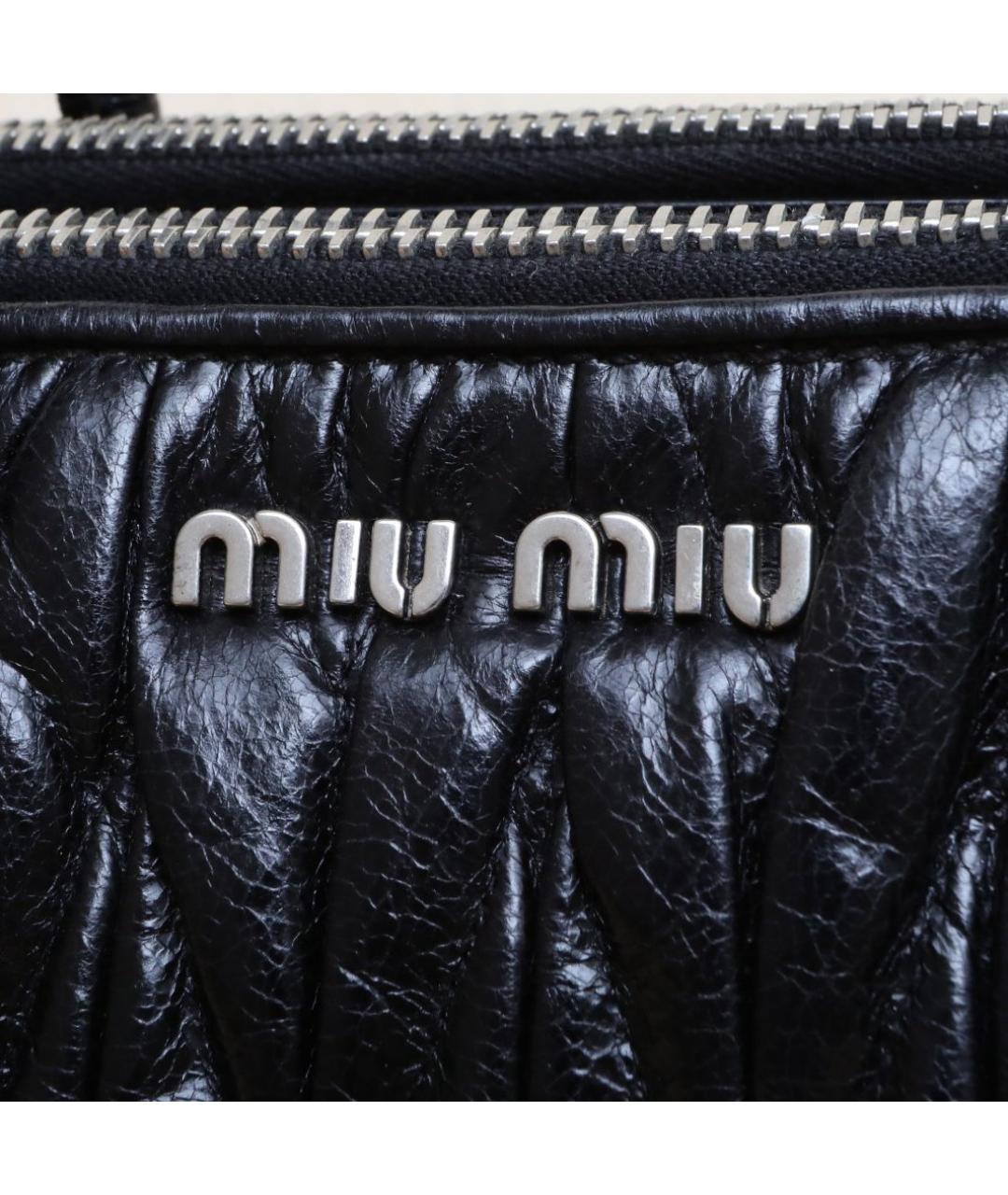 MIU MIU Черная кожаная сумка через плечо, фото 8