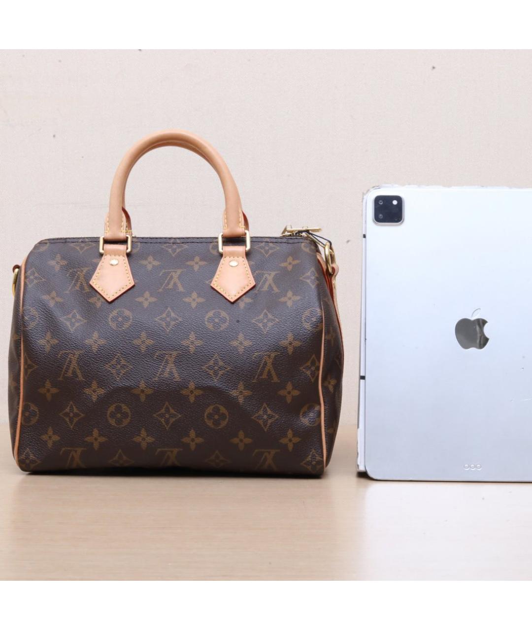 LOUIS VUITTON Коричневая кожаная сумка через плечо, фото 7