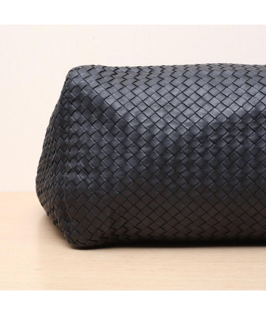 BOTTEGA VENETA Черная кожаная сумка тоут, фото 9
