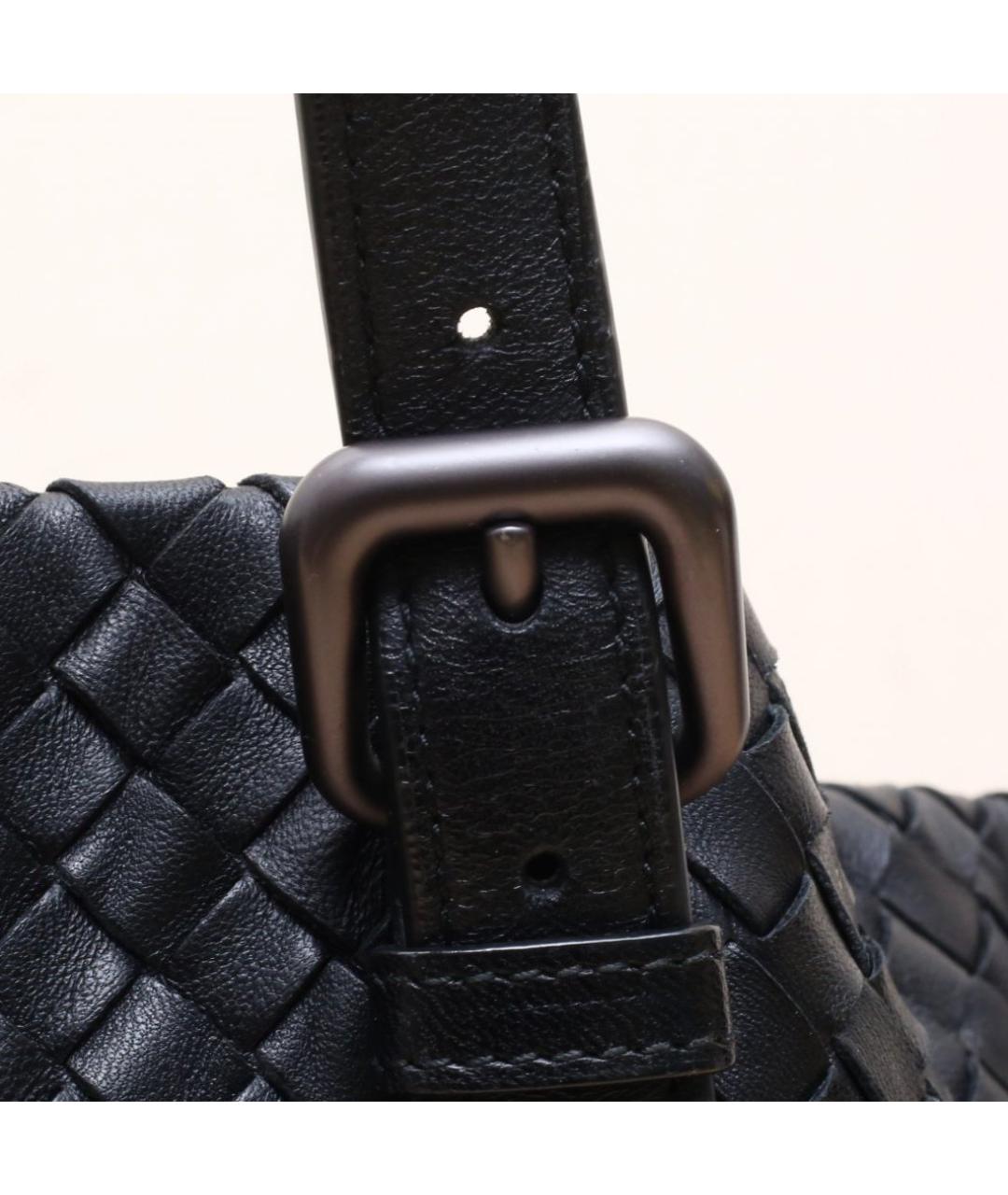 BOTTEGA VENETA Черная кожаная сумка тоут, фото 8
