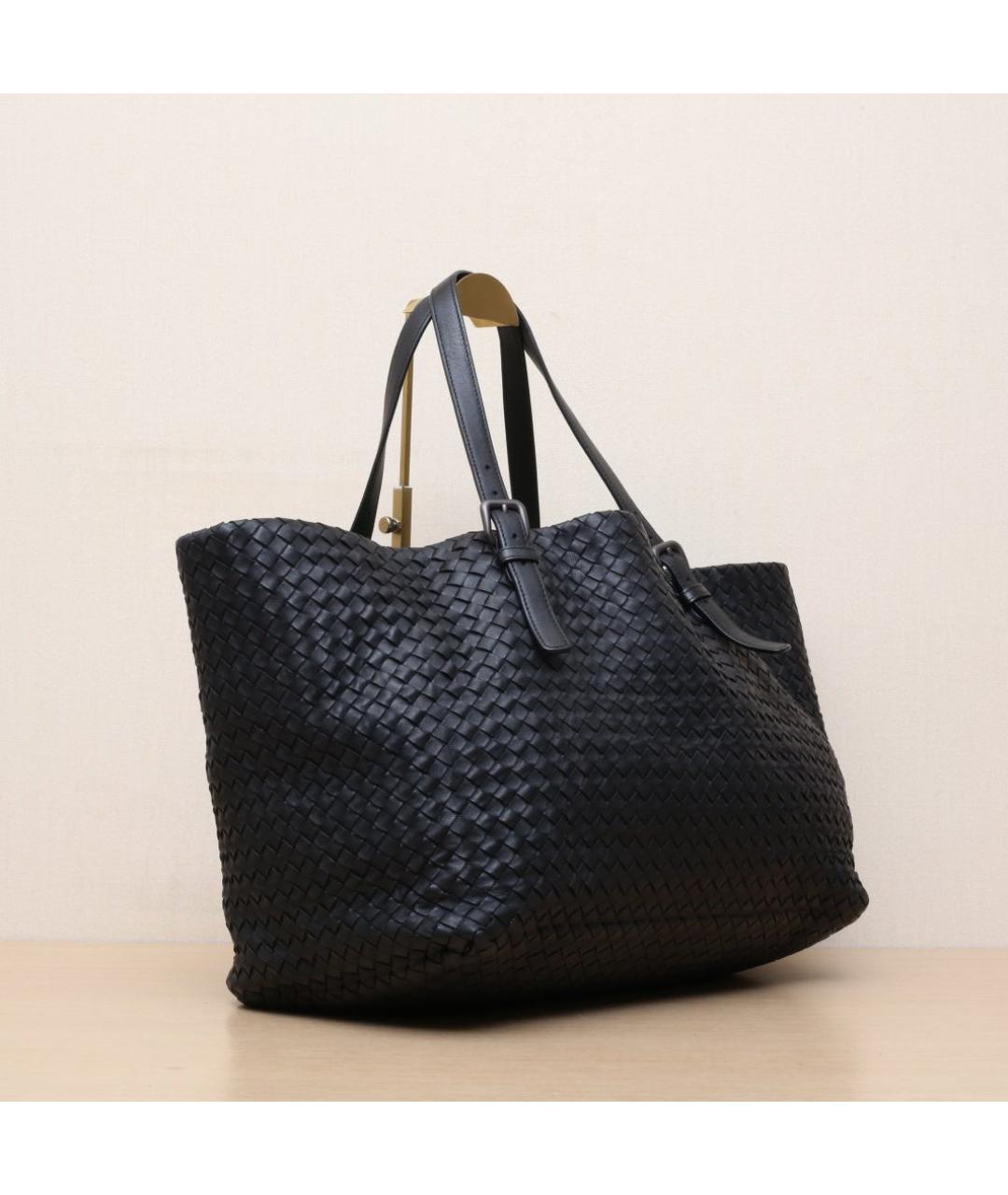 BOTTEGA VENETA Черная кожаная сумка тоут, фото 6