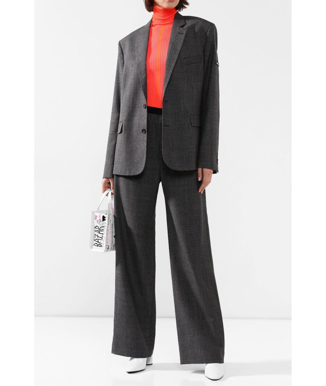 BALENCIAGA Серые шерстяные прямые брюки, фото 2