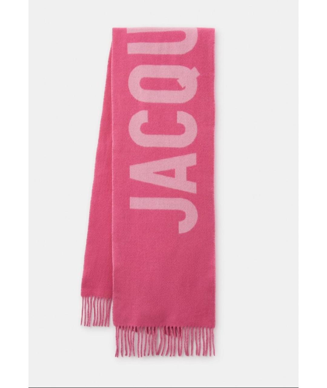 JACQUEMUS Розовый шерстяной шарф, фото 2