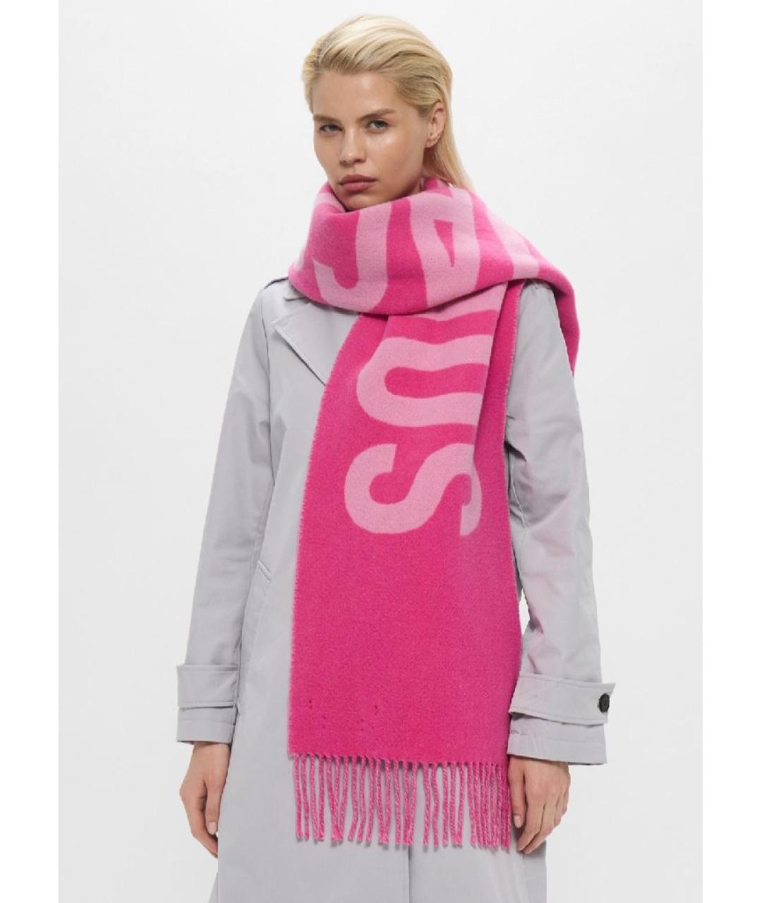 JACQUEMUS Розовый шерстяной шарф, фото 3