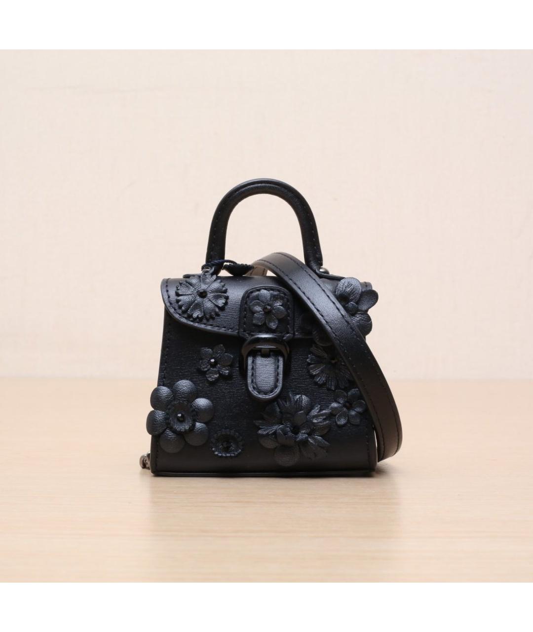 DELVAUX Черная кожаная сумка через плечо, фото 3