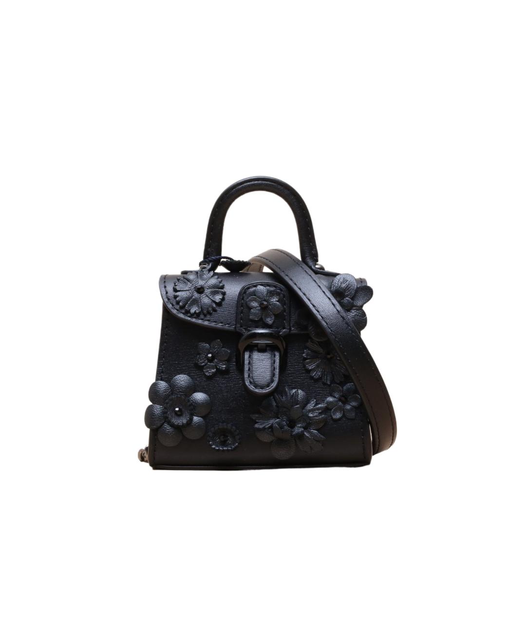 DELVAUX Черная кожаная сумка через плечо, фото 1