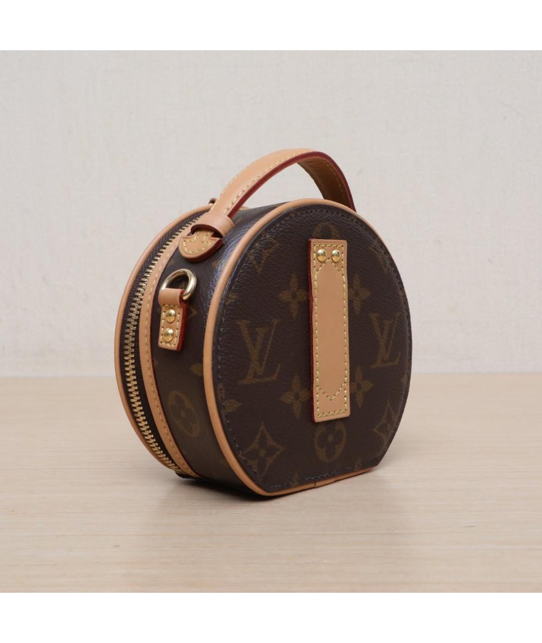 LOUIS VUITTON Коричневая кожаная сумка через плечо, фото 6