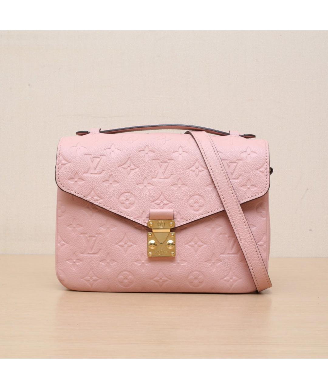 LOUIS VUITTON Розовая кожаная сумка через плечо, фото 3