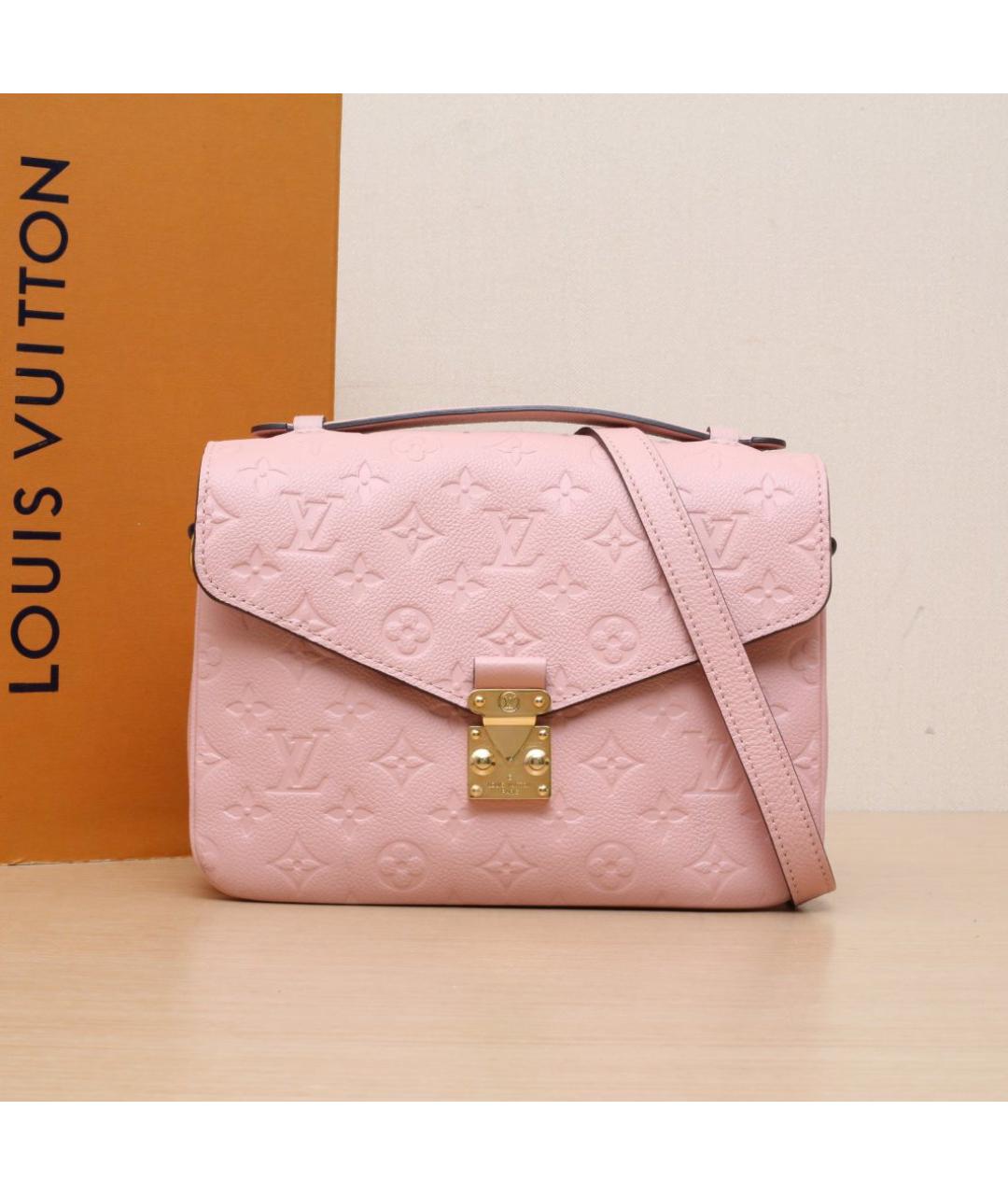 LOUIS VUITTON Розовая кожаная сумка через плечо, фото 2