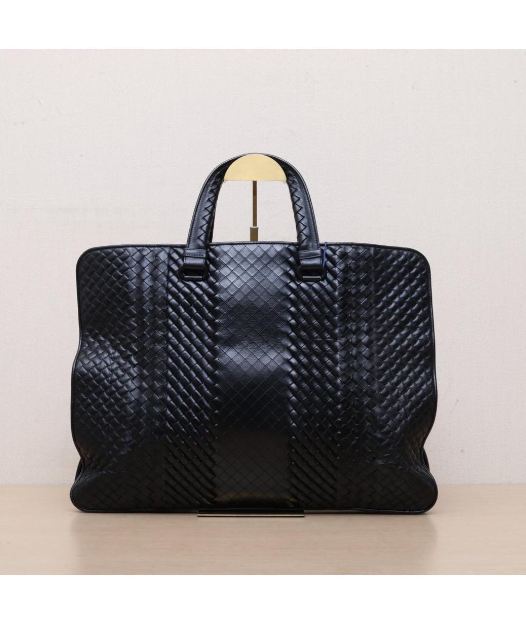 BOTTEGA VENETA Черная кожаная сумка тоут, фото 3