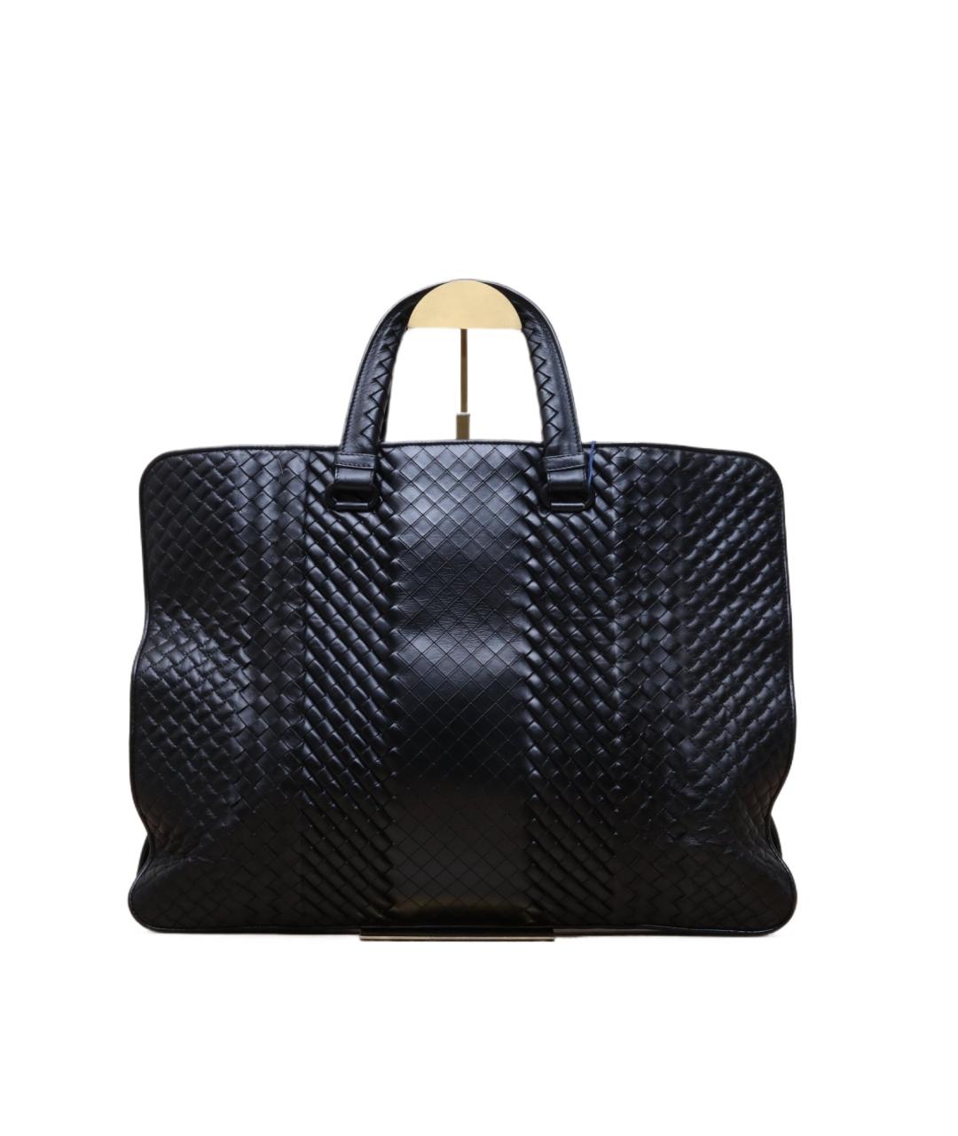 BOTTEGA VENETA Черная кожаная сумка тоут, фото 1