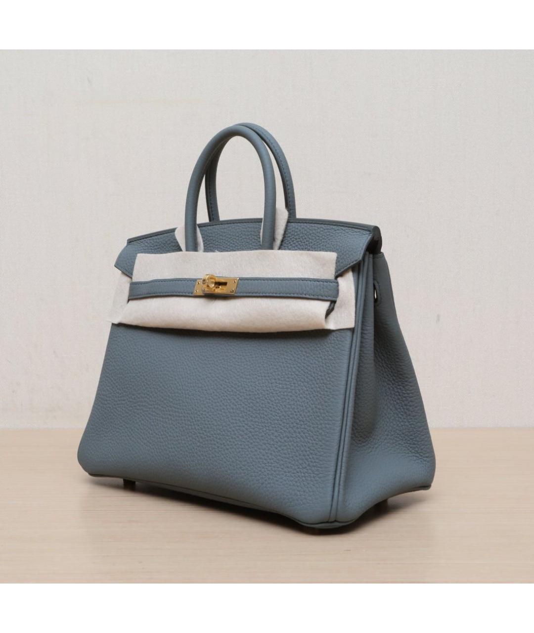 HERMES Серая кожаная сумка тоут, фото 4