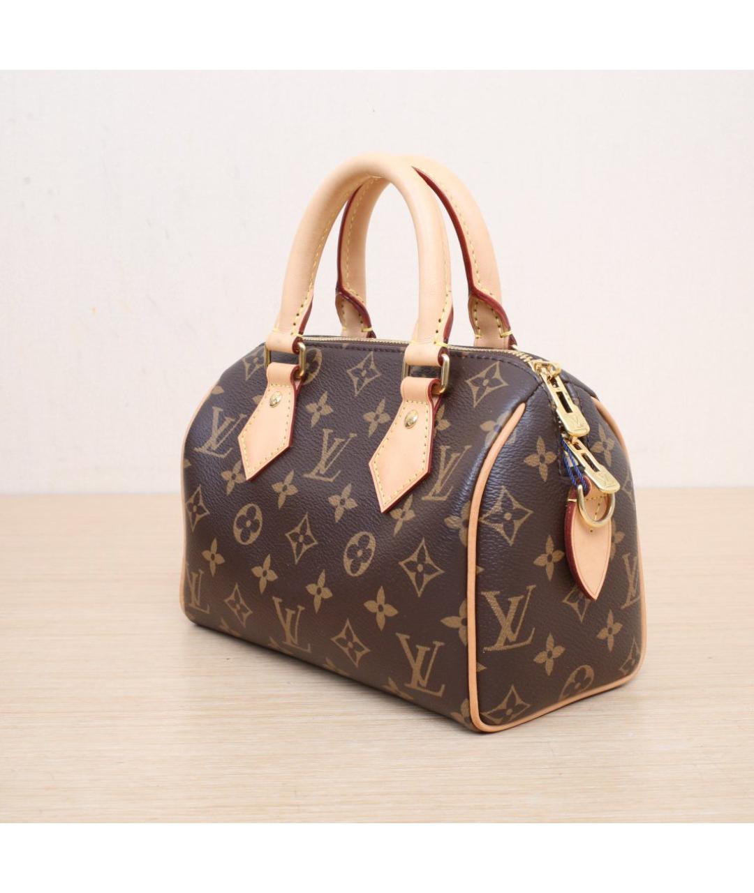 LOUIS VUITTON Коричневая кожаная сумка через плечо, фото 4