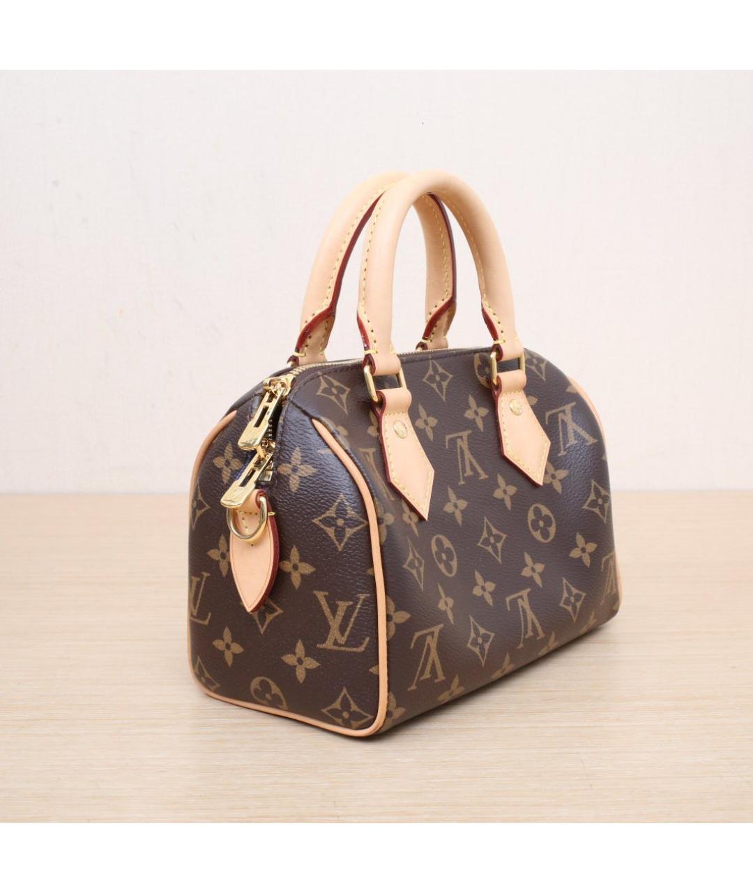 LOUIS VUITTON Коричневая кожаная сумка через плечо, фото 6