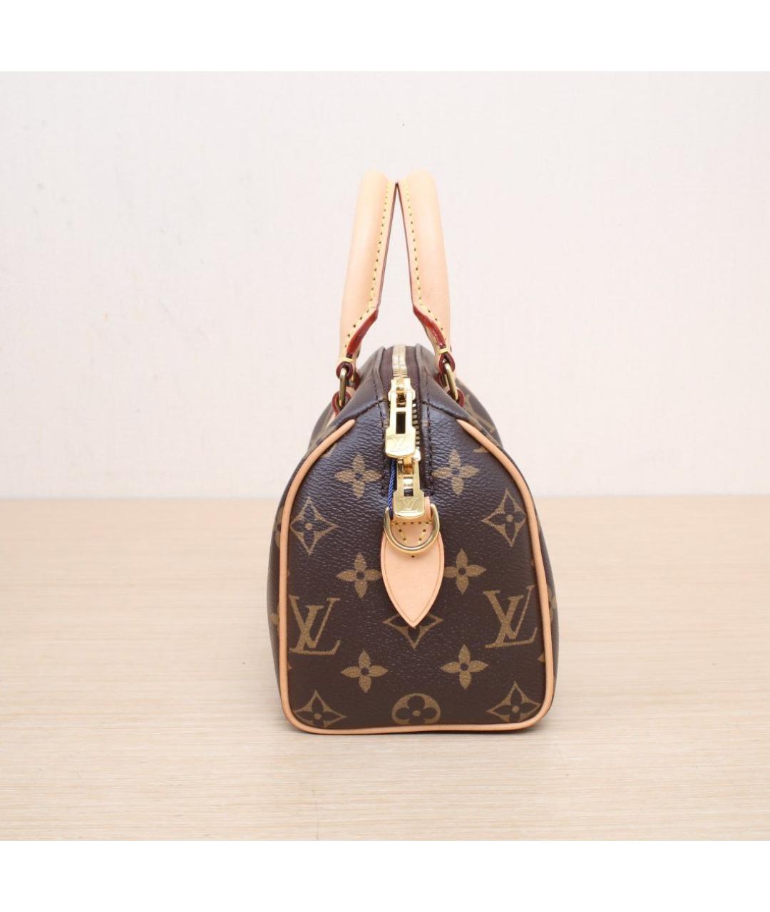 LOUIS VUITTON Коричневая кожаная сумка через плечо, фото 5