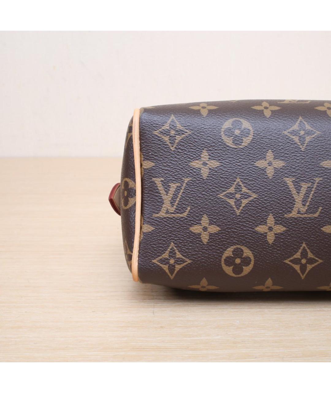 LOUIS VUITTON Коричневая кожаная сумка через плечо, фото 9
