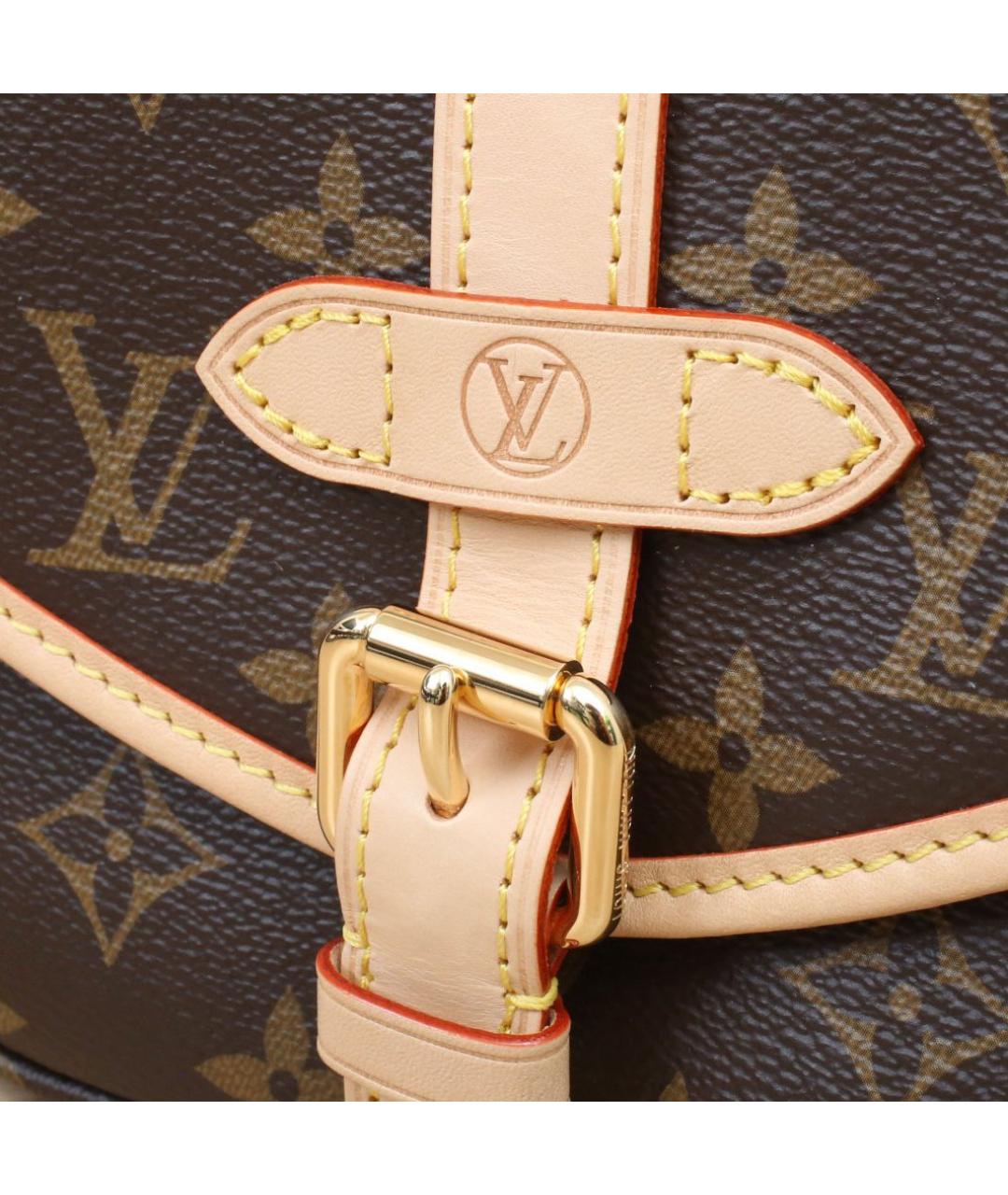 LOUIS VUITTON Коричневая кожаная сумка через плечо, фото 8