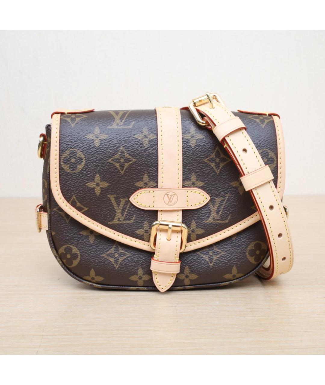LOUIS VUITTON Коричневая кожаная сумка через плечо, фото 3