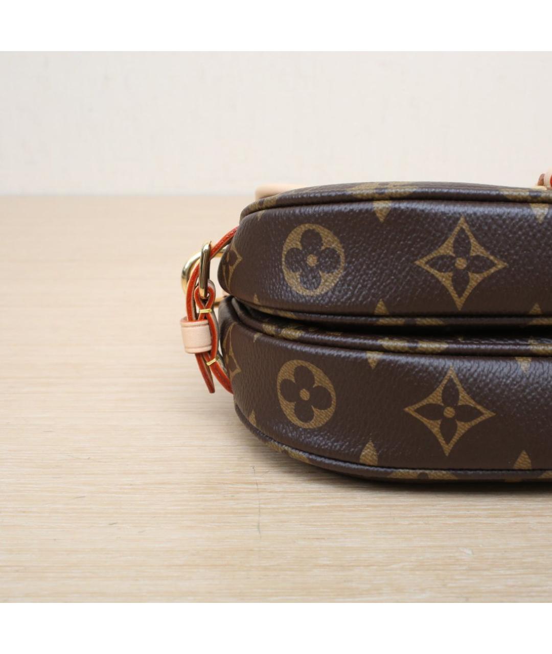 LOUIS VUITTON Коричневая кожаная сумка через плечо, фото 9