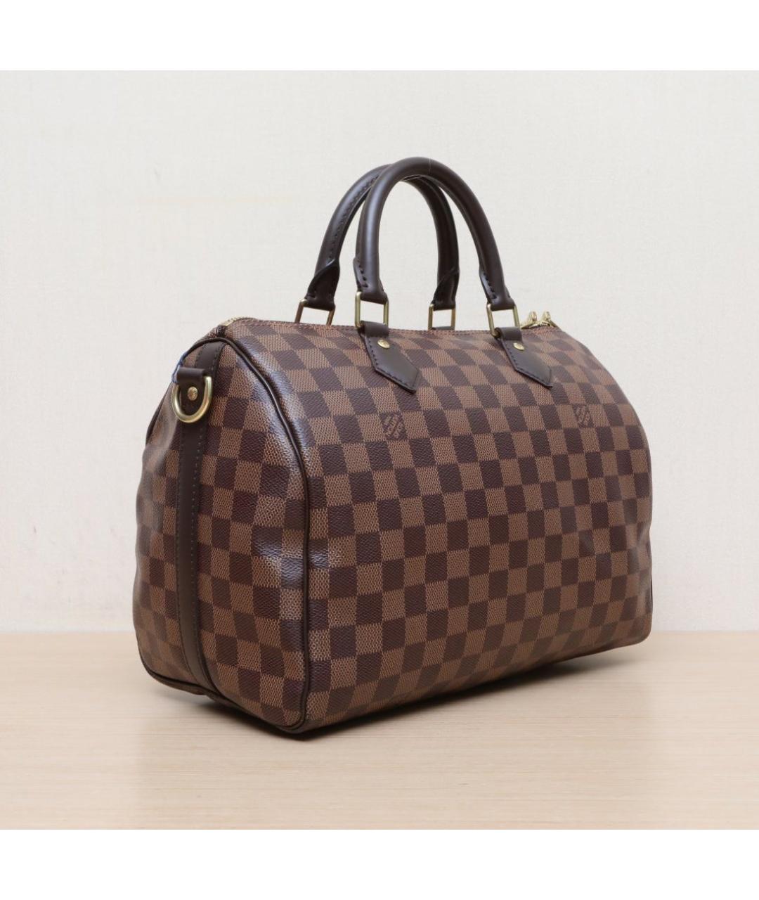 LOUIS VUITTON Коричневая кожаная сумка через плечо, фото 6