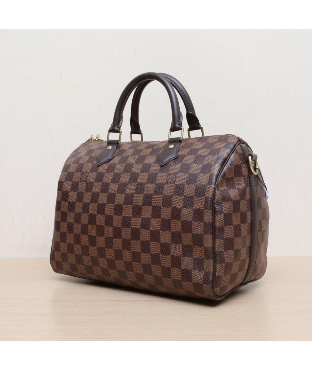 LOUIS VUITTON Коричневая кожаная сумка через плечо, фото 4