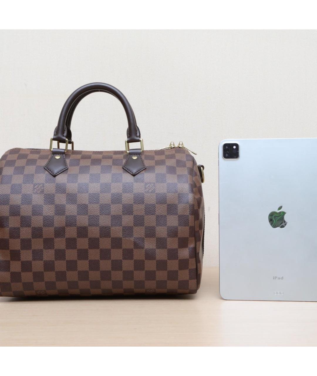 LOUIS VUITTON Коричневая кожаная сумка через плечо, фото 7