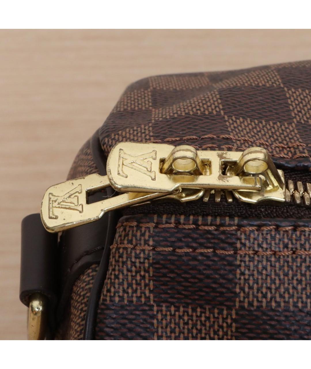 LOUIS VUITTON Коричневая кожаная сумка через плечо, фото 8