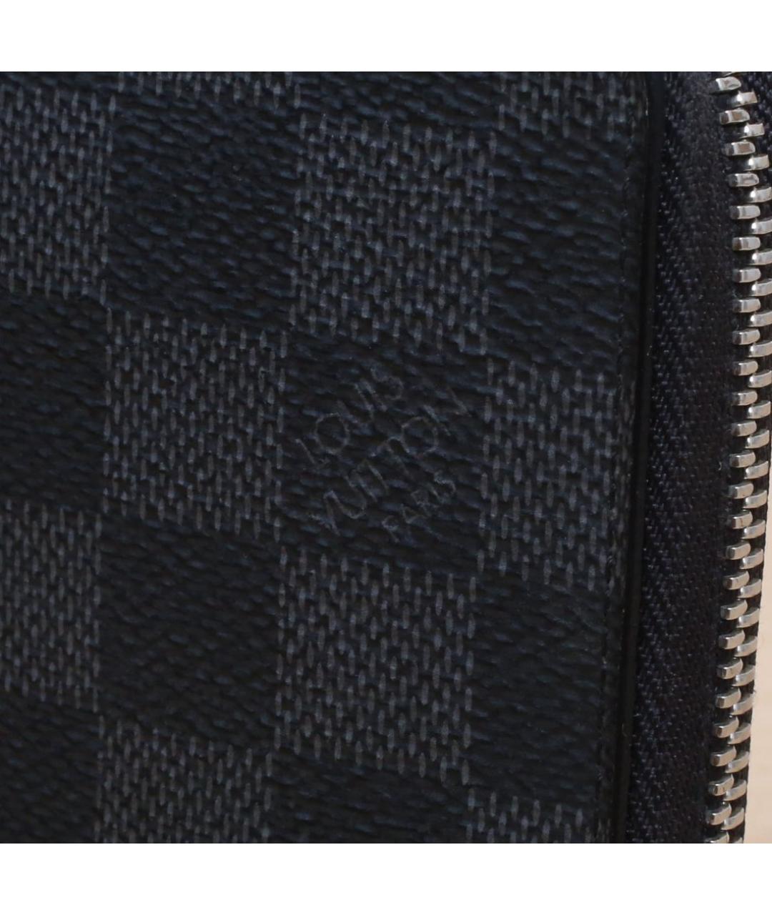 LOUIS VUITTON Черный кожаный кошелек, фото 7