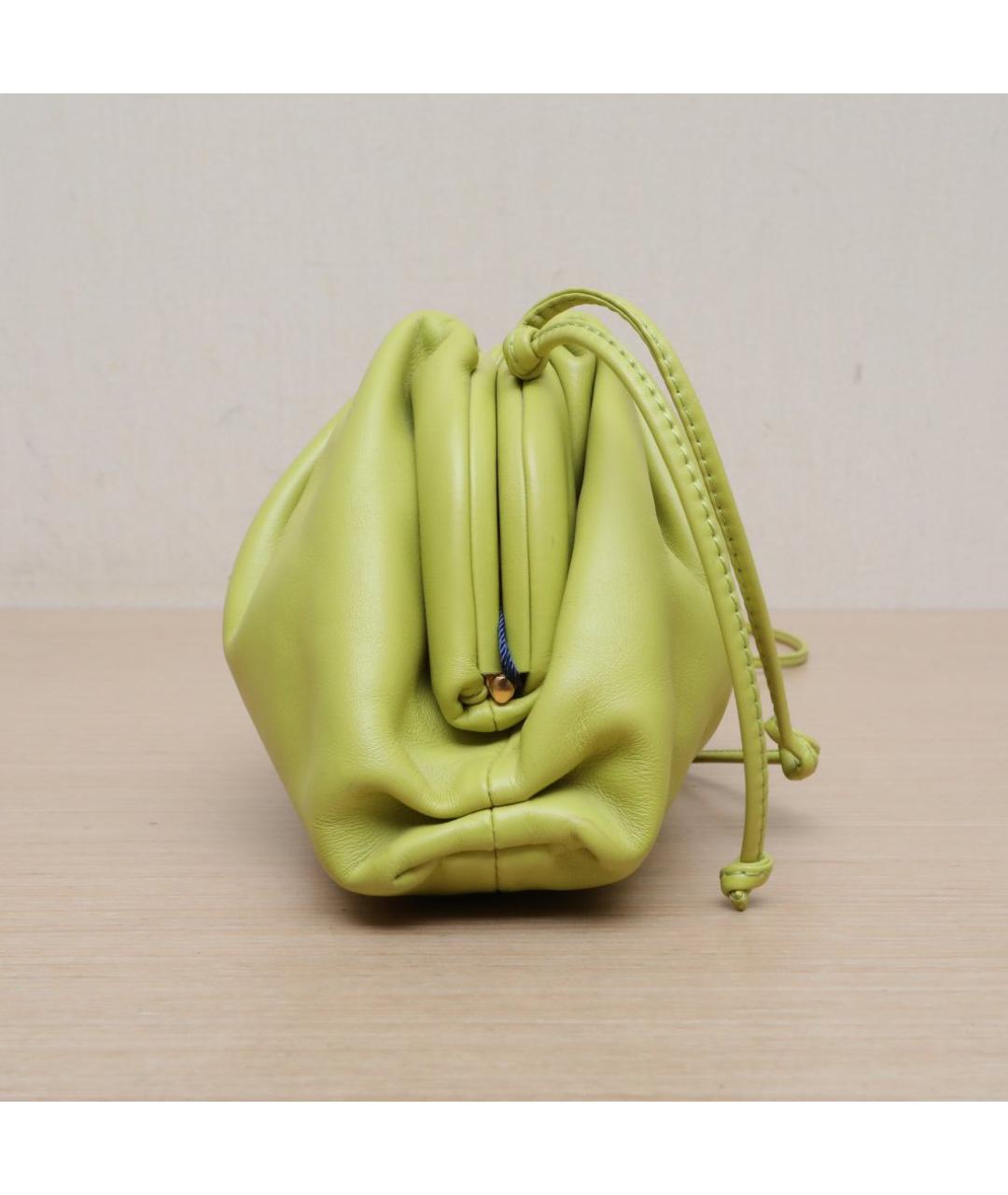 BOTTEGA VENETA Салатовая кожаная сумка через плечо, фото 5