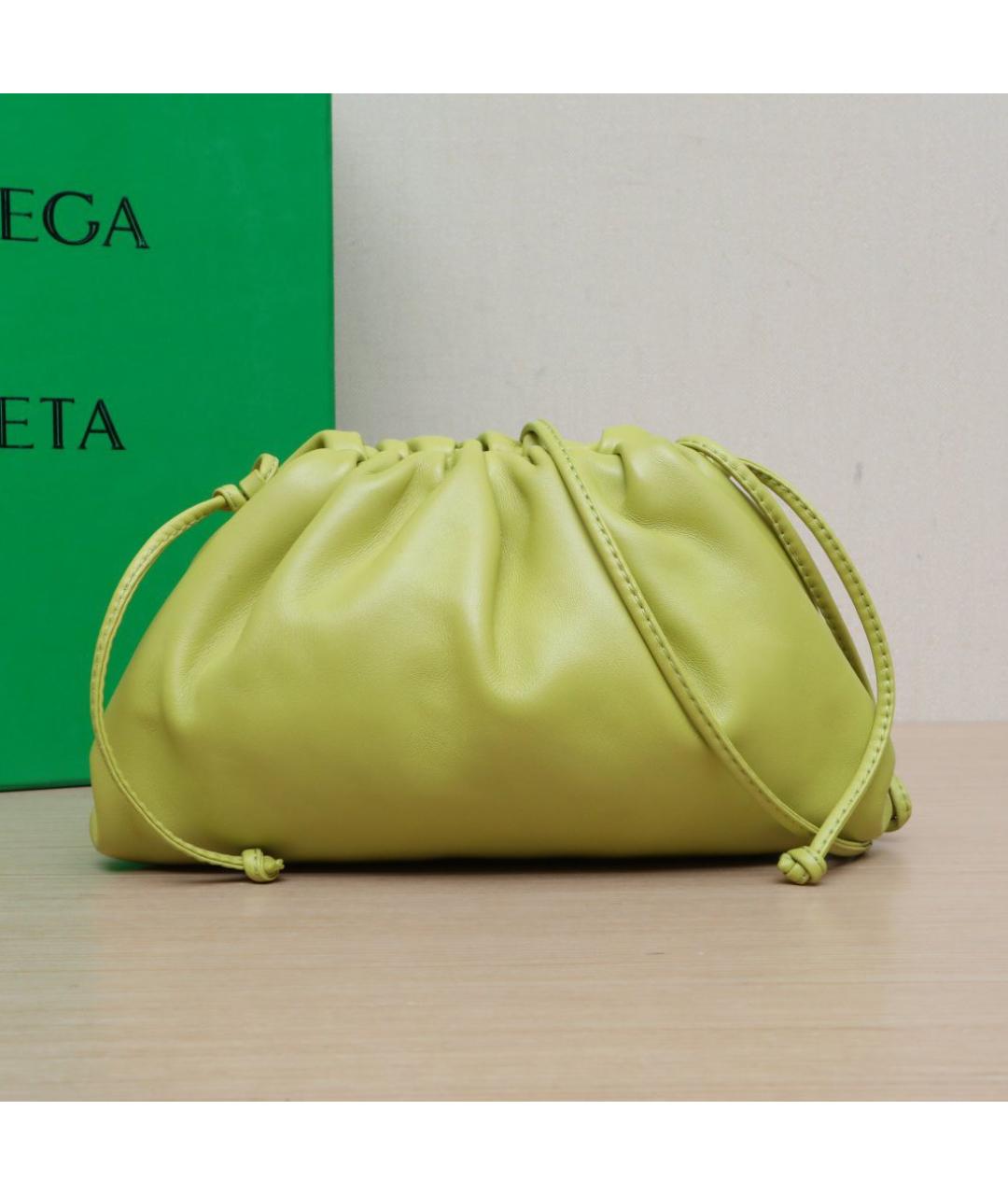 BOTTEGA VENETA Салатовая кожаная сумка через плечо, фото 2