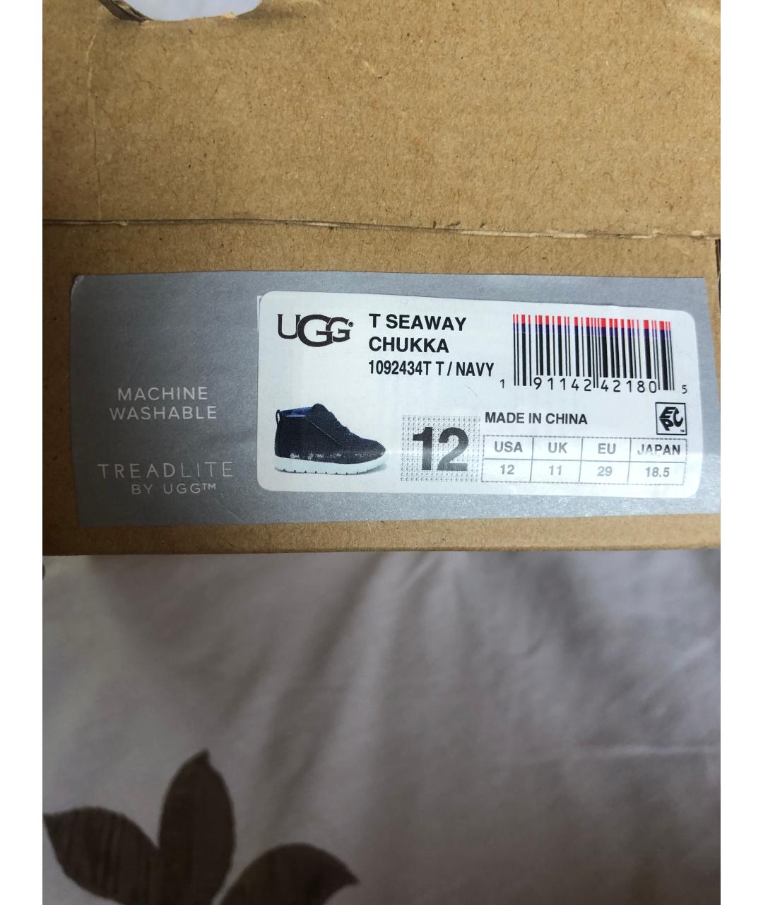 UGG AUSTRALIA Темно-синие текстильные кеды, фото 9